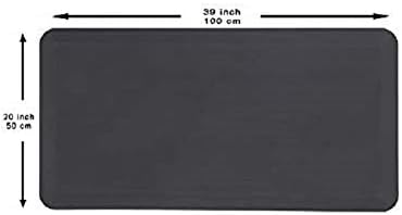 Mabel Home Anti Fatigue Floor Mat- 3 Size(20x32 & 20x39 & 24x70),16 Colors - Standing Desk Mat-Kitchen Floor Mat-Stain ResistantHome Non-Slip Bottom, Extra Soft (Black, 20" x 39")