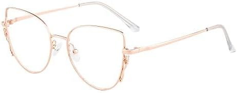 GUDVUE Blue Light Glasses, Computer/Gaming/TV/Phones Glasses for Women/men, Anti Glare/UV400/Eye Strain, Cat Eye Rose Gold