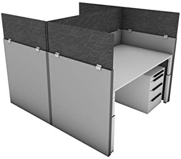 OBEX - Panel Cubicle Mounted PET Privacy Screen - Desk Privacy Panel for Office Cubicles - Noise and Visual Distraction-Reducing Desk Divider - Cubicle Accessories for Office - 24" x 24", Shadow