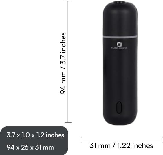 CA-06 Black Diffuser - Aromatherapy Diffuser - Compact Essential Oil Fragrance Diffuser - 2 Modes - Auto Power On/Off - Adjustable Timed Fragrance Release - for Home, Office, Car, Gift