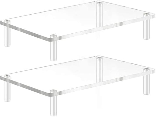 YestBuy Acrylic Monitor Stand Riser, Clear Computer Stand for Laptop, iMac, Pc, Printer, Desktop Ergonomic, Desk Riser Work from Home Accessories Office Supplies Platform Save Space
