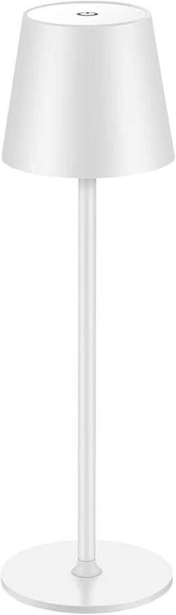 BGFHome Cordless Table Lamp LED Desk Lamp,5000mAh Rechargeable Touch Night Light Lamp,Wireless Minimalist Design for Restaurant/Bedroom/Bars/Outdoor Party/Camping/Coffee Shop(White)