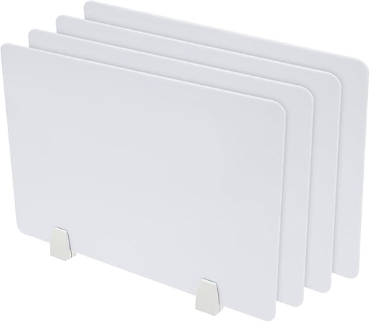 4PCS Desk Dividers Office Partitions, Privacy Desk Panel Protective, Acrylic Plexiglass Shield with Clamps for Offices Schools Call Centers - 23.6”L X15.8”W