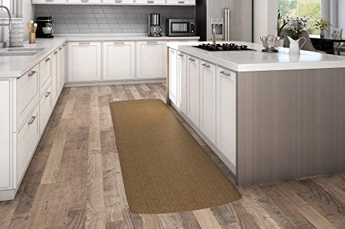 NewLife by GelPro Decorative Foam Floor Mat, 30" x 108", Grasscloth Khaki