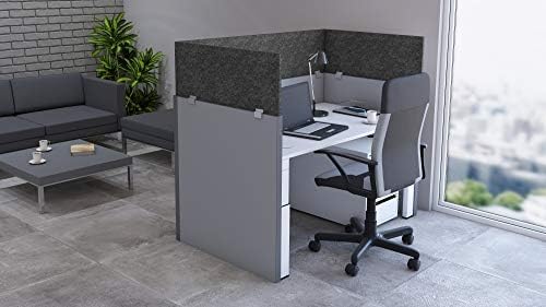 OBEX - Panel Cubicle Mounted PET Privacy Screen - Desk Privacy Panel for Office Cubicles - Noise and Visual Distraction-Reducing Desk Divider - Cubicle Accessories for Office - 24" x 30", Shadow