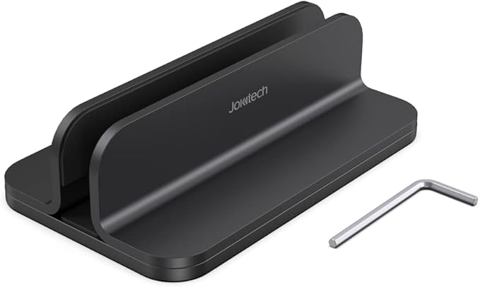 Aluminum Laptop Vertical Stand Organizer, Sturdy Laptop Computer Holder Desktop Stand Compatible with New Retina Apple MacBook Pro/Air, Mac mini and iPad Pro - Black