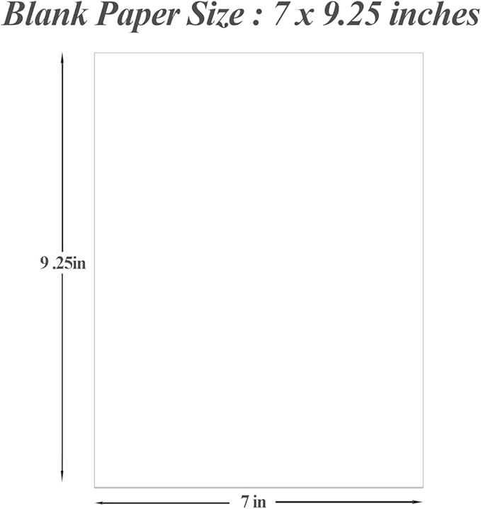 (3-Pack) 7" x 9.25" Blank Print Paper, 300Sheets/600Pages Classic Size Blank Loose-Leaf Paper, DIY Template Printing in Happy Planners