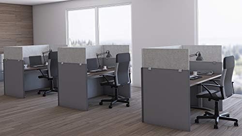 OBEX - Panel Cubicle Mounted PET Privacy Screen - Desk Privacy Panel for Office Cubicles - Noise and Visual Distraction-Reducing Desk Divider - Cubicle Accessories for Office - 24" x 48", Stone