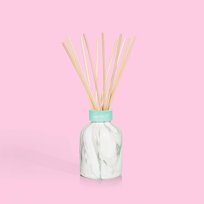 Capri Blue Modern Marble Reed Diffuser Set - Includes Reed Diffuser Sticks, Scented Oil & Glass Bottle - Luxury Scents for Bedroom Decor & Bathroom Air Freshener - Coconut Santal (5.7 fl oz)