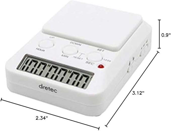 dretec Learning Timer, for Studying, Large Button, Count Function Until The Target Date, Translucent Black, Officially Tested in Japan(1 Starter AAA Battery Included)