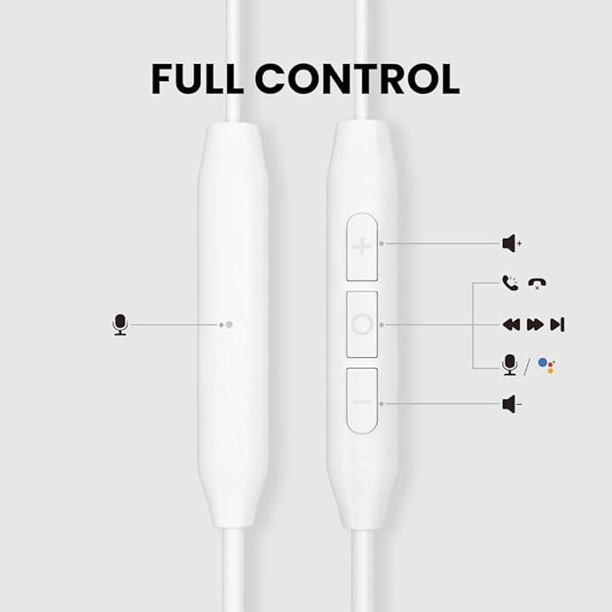 Avantree C171 - USB-C Wired Earbuds, Microphone & Volume Controls, Compatible with New iPhone 15 & 16, Samsung, Google & Android Type C Phones, Headphones, Ear Hook for Running & Sports - White