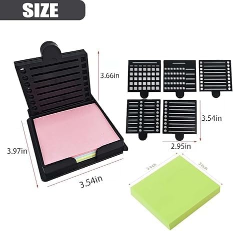 Smarter Sticky Note Kit, Ultimate Sticky Note Holder with Stencil, 5 Versatile Templates Organize Notes, Boost Productivity & Master Daily Planning, Perfect for to-Do Lists, Home, Office (Mix)