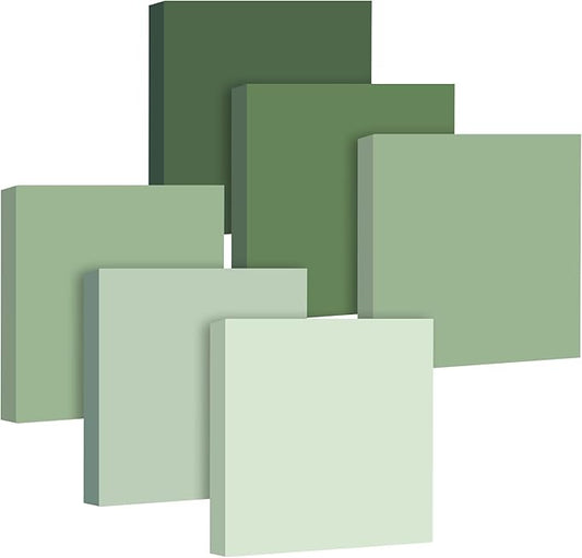 12 Pcs Sage Green Sticky Notes 1680 Sheets Sage Green Office Supplies 3 x 3 Inches Pastel Self Stick Note Pads for Teacher Women Gift Office School Bible Journaling Planner (No Lined)