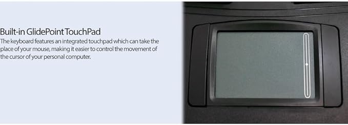 Adesso AKB-450UB - Ergonomic Keyboard with Built-in Touchpad, Wired, Multimedia Hotkeys, Split Keys Design, Built-in Palm Rest for Comfort - Compatible for PC & Windows XP/7/8/10