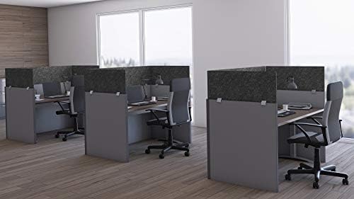 OBEX - Panel Cubicle Mounted PET Privacy Screen - Desk Privacy Panel for Office Cubicles - Noise and Visual Distraction-Reducing Desk Divider - Cubicle Accessories for Office - 18" x 24", Shadow