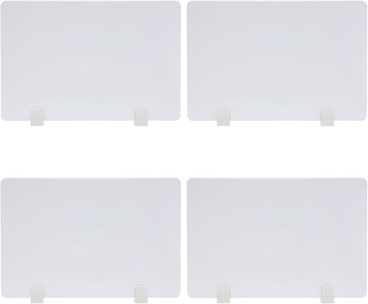 4PCS Desk Dividers Office Partitions, Privacy Desk Panel Protective, Acrylic Plexiglass Shield with Clamps for Offices Schools Call Centers - 23.6”L X15.8”W
