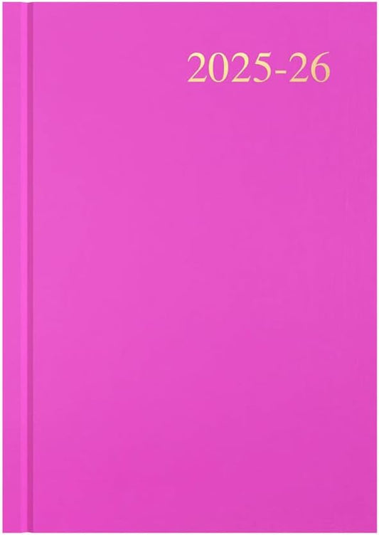 Collins 'Essentials' 12 Month Mid/Academic Year Planner, July 2025-July 2026 - ESSA53M.50-2526 -Week-to-View Diary, A5 Hard Cover, Pink