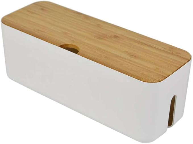 Cable Management Box| Power Stripe Organizer|Cord Organizer Box| Hide and Conceal Power Strips and Electrical Cords from TVs, Computers, and Desks| Keep Pets Safe