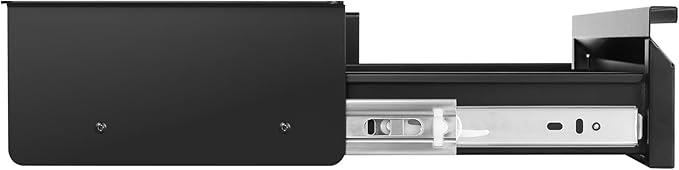 VEVOR Under Desk Drawer Slide Out, 16 inch Attachable Desk Drawer for Sit Stand Workstation, Hidden Under Counter Drawers for office Home, Black