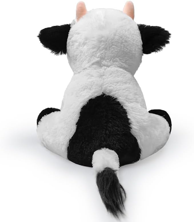 Plush Cow Sitting Stuffed Animal Toys, Realistic Cow Stuffed Animals Plush Toy Filled in Limbs 8.5 Inch Soft Huggable Gifts for Kids with Stuffed Animals Birthday Gift for Girls Boys
