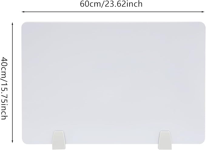 4PCS Desk Dividers Office Partitions, Privacy Desk Panel Protective, Acrylic Plexiglass Shield with Clamps for Offices Schools Call Centers - 23.6”L X15.8”W