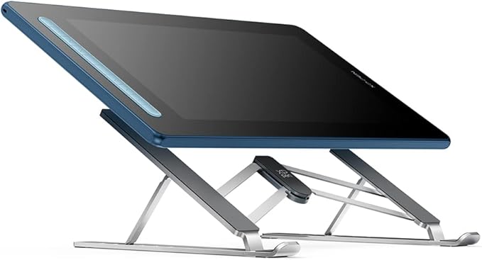 XPPen Drawing Tablet Stand for Desk,Silver Portable Holder for Graphics Tablet&Pen Display, Aluminum Computer Riser Compatible with 10 to 15.6 Inch Laptops and Drawing Tablets,Portable and Adjustable