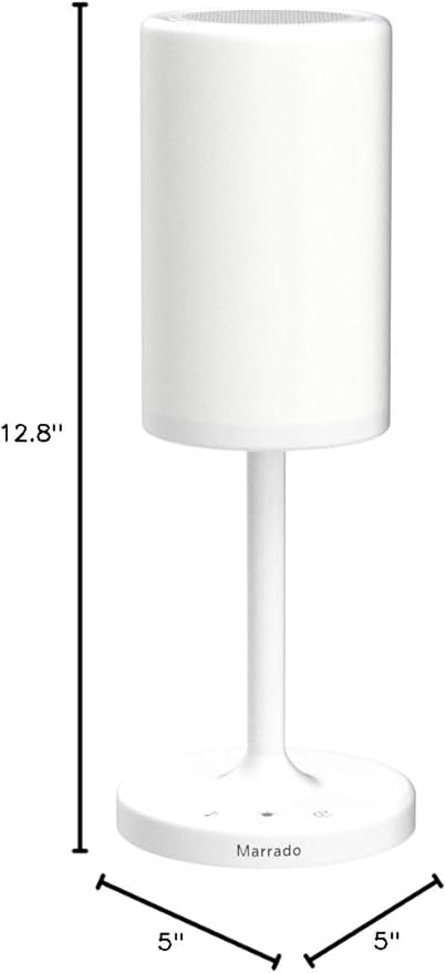 Marrado Bluetooth Speakers + Bedside Lamp, Night Light, Smart Touch Control Table Lamp for Bedroom Living Room, Portable Rechargeable LED Desk Lamp, Dimmable Warm White & Color Changing