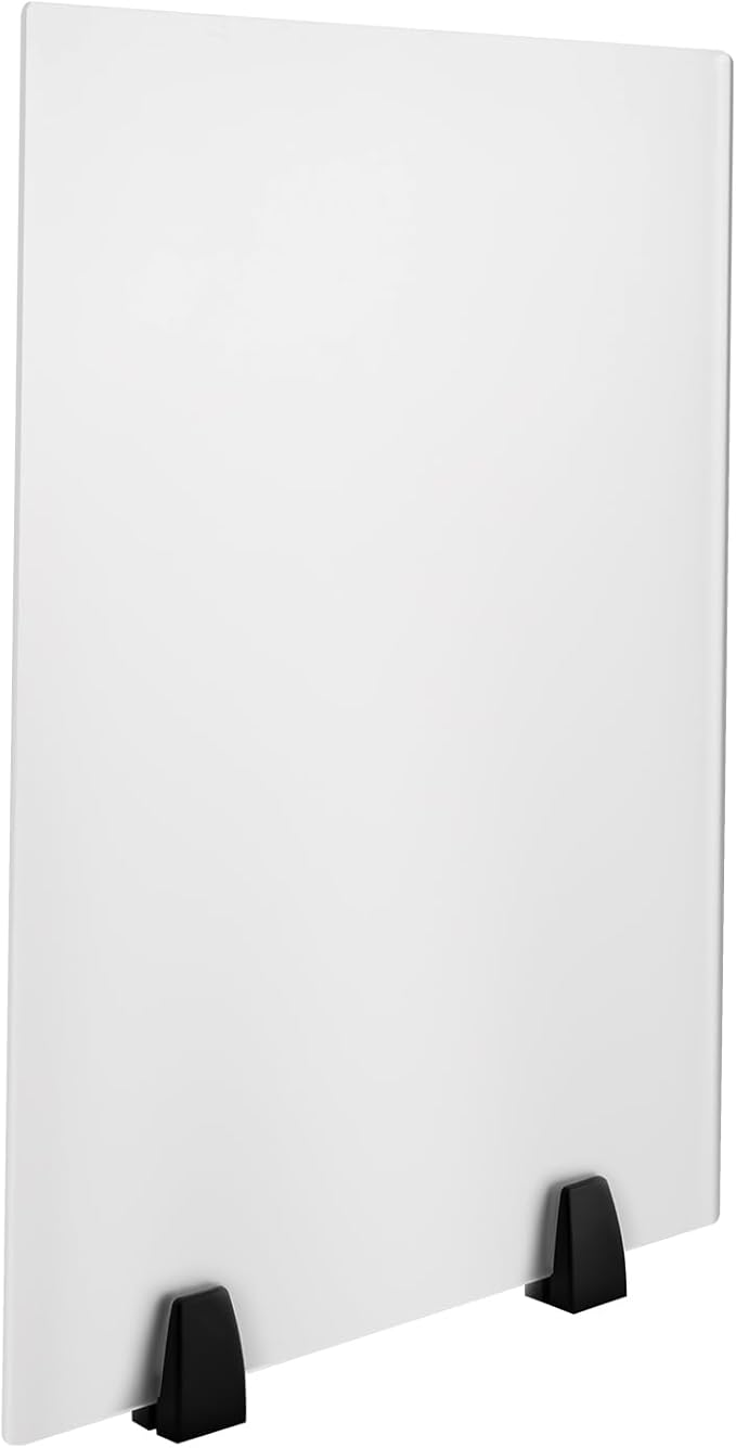 Office Desk Divider 2 pcs, Acrylic Desk Privacy Panels, Frosted Glass Privacy Divider on Desk Partition (24" x 18")