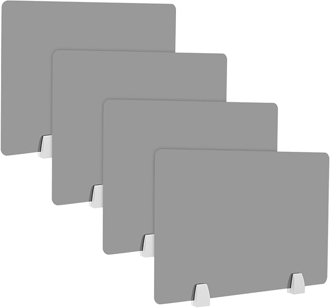4PCS Desk Dividers Office Partitions, Privacy Desk Panel Protective, Acrylic Plexiglass Shield with Clamps for Offices Schools Call Centers - 23.6”L X15.8”W