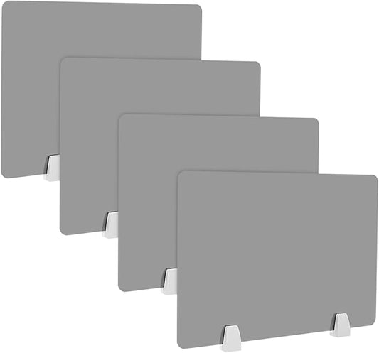 4PCS Desk Dividers Office Partitions, Privacy Desk Panel Protective, Acrylic Plexiglass Shield with Clamps for Offices Schools Call Centers - 23.6”L X15.8”W