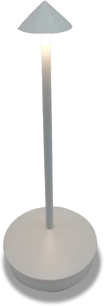 Cordless Rechargeable LED Table Lamps, 1800mAh Battery Desk Lamp Outdoor Portable Touch Dimmable Table Night Light for Patio Restaurant Dining Home Set of 1 White