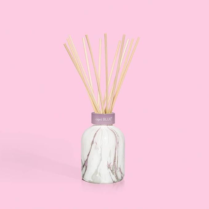 Capri Blue Modern Marble Reed Diffuser Set - Includes Reed Diffuser Sticks, Scented Oil & Glass Bottle - Luxury Scents for Bedroom Decor & Bathroom Air Freshener - Aloha Orchid (5.7 fl oz)