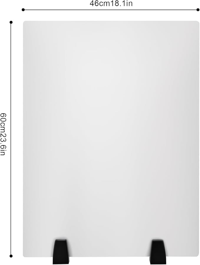 2 Packs Dual Frosted Plexiglass Desk Privacy Panels, 24 x 18 Inch Acrylic Cubicle Desk Dividers, Acrylic Frosted Partition Board, Desk Divider for Classrooms, Offices