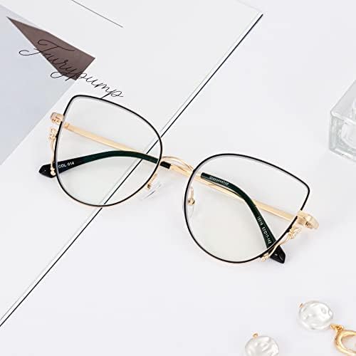 GUDVUE Oversized Blue Light Glasses, Computer Reading/Gaming/Phones Glasses, Anti Glare/UV400/Eye Strain, Large Square Frame