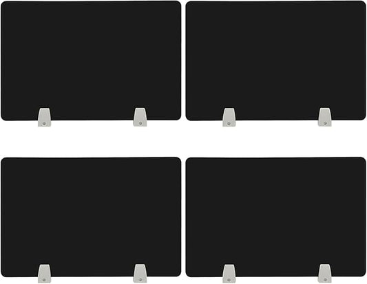 4PCS Desk Dividers Office Partitions, Privacy Desk Panel Protective, Acrylic Plexiglass Shield with Clamps for Offices Schools Call Centers - 23.6”L X15.8”W