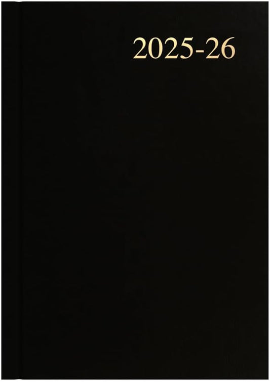 Collins 'Essentials' 12 Month Mid/Academic Year Planner, July 2025-July 2026 - ESSA53M.99-2526 - Week-to-View Diary, A5 Hard Cover, Black