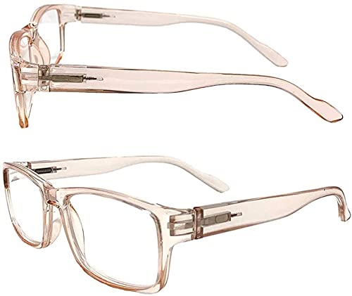 Readerest 1.0 Blue Light Reading Glasses - Lightweight Computer Glasses - Eye Strain, UV Glare Protection (Peach+Clear)