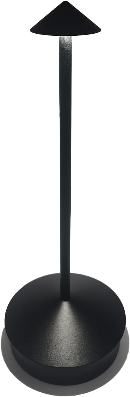 Cordless Rechargeable LED Table Lamps, 1800mAh Battery Desk Lamp Outdoor Portable Touch Dimmable Table Night Light for Patio Restaurant Dining Home Set of 1 Black