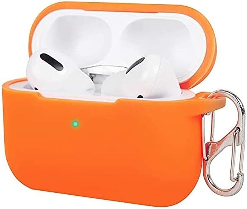 Felony Case – Soft Silicone AirPods Pro Case - Neon Orange | Shockproof, 360° Protective Apple Airpods Case Cover with Keychain | Wireless Charging Compatible with Front LED Visible
