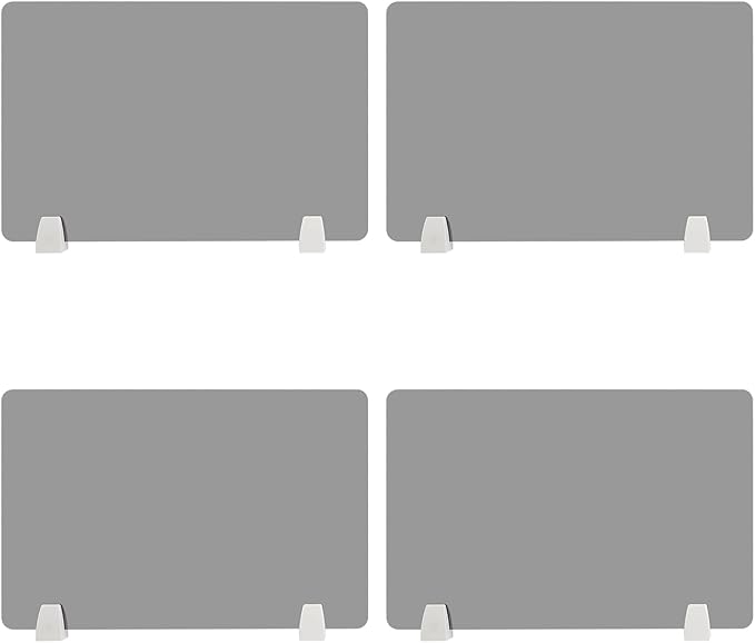 4PCS Desk Dividers Office Partitions, Privacy Desk Panel Protective, Acrylic Plexiglass Shield with Clamps for Offices Schools Call Centers - 23.6”L X15.8”W
