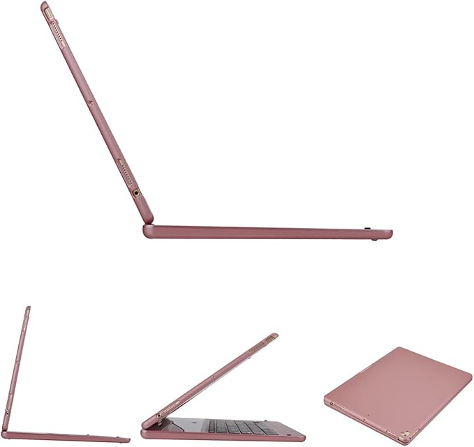 iPad pro 12.9 Keyboard case 2017 2nd 2015 1st Generation,360 Rotatable Wireless Keyboard Smart Folio 180 Swivel Stand Hard Shell Cover Auto Sleep/Wake up Rose Gold