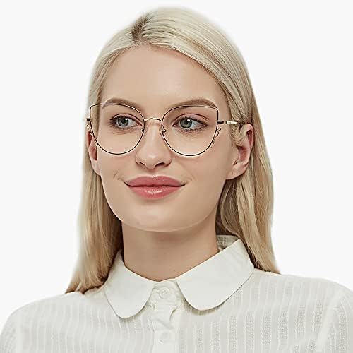 GUDVUE Oversized Blue Light Glasses, Computer Reading/Gaming/Phones Glasses, Anti Glare/UV400/Eye Strain, Large Square Frame