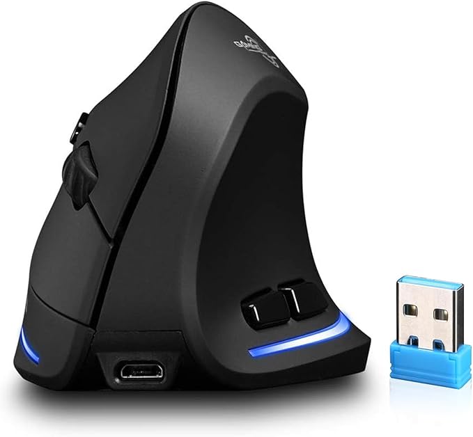 Zeerkeer Vertical Gaming Mouse Vertical Ergonomic Mouse with Adjustable DPI for Gamer/PC/Laptop/Desktop (Wireless)