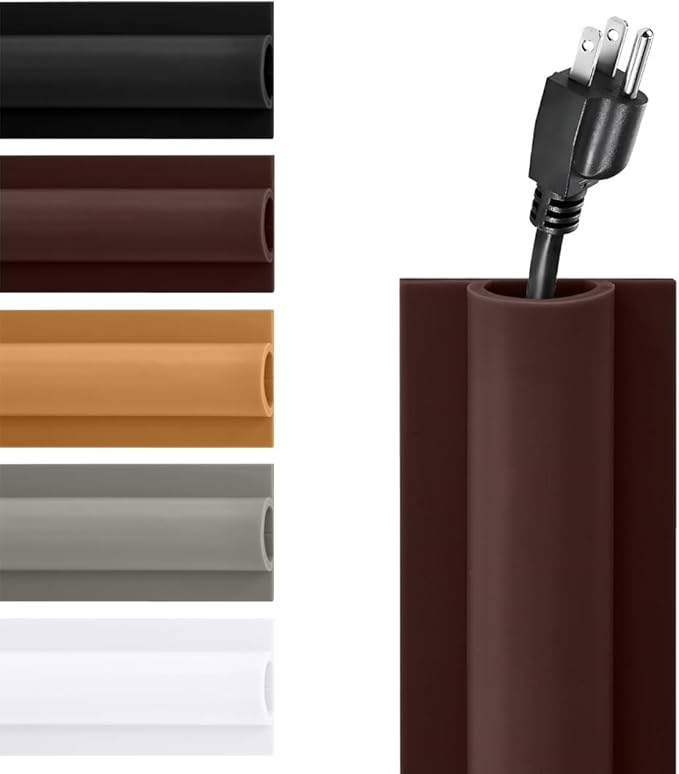 Rubber Bond TV Cord Hider Cable Protector - Strong Self Adhesive Wall Cord Cover Cable Hider - Low Profile Cable Management Wall Cord Concealer Cable Raceway