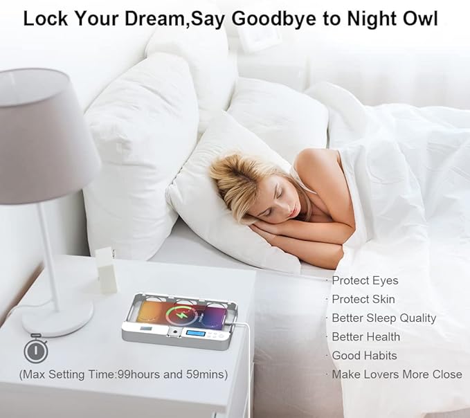 ySky Portable Phone Lock Box with Timer for iPhone and Android Phones, Self-Control Timed Phone Jail Locker to Help Kids,Students, Adults Focus Back, Unplug from Phones Boost Your Mental Wellness