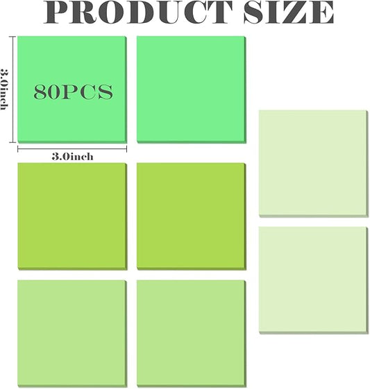 BAYTORY 640 Sheets Pop Paper Up Sticky Notes, 3 x 3 Inches, Self-Sticky Note Pads, Green Gradient Sticky Pads, Memo Pads for School Office Home Desk Accessories (Green Series)