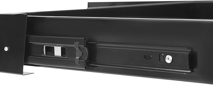 Under Desk Mounted Sliding Pull-out Drawer, 21.6 x 14 x 3inch Under Desk Office Storage Organizer, Mounts to Desktops Workbenches Over 0.787 Inches Thick, Load Capacity 2kg, Black