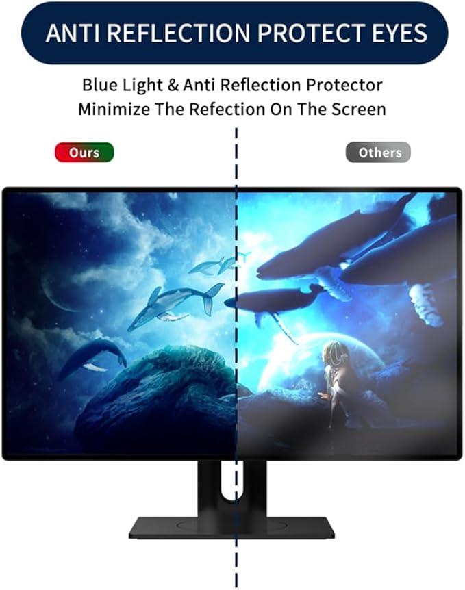 Docooler Computer Privacy Screen Filter, Hanging Screen Filter Compatible Widescreen Computer Monitor with Aspect Ratio 16:9, Anti-Glare Privacy Screen Protector for 20-32 Inch Monitor (Inch Optional)