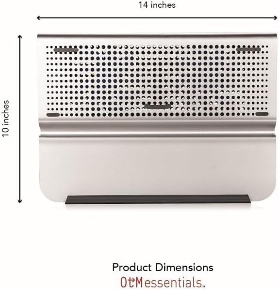OTM Essentials Aluminum Large Laptop Riser Stand for 12"-15" Laptops, 15.5" x 11.5", Gray (OB-A2C)
