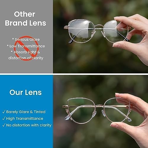 GUDVUE Blue Light Glasses, Computer/Gaming/TV/Phones Glasses for Women/men, Anti Glare/UV400/Eye Strain, Cat Eye Rose Gold